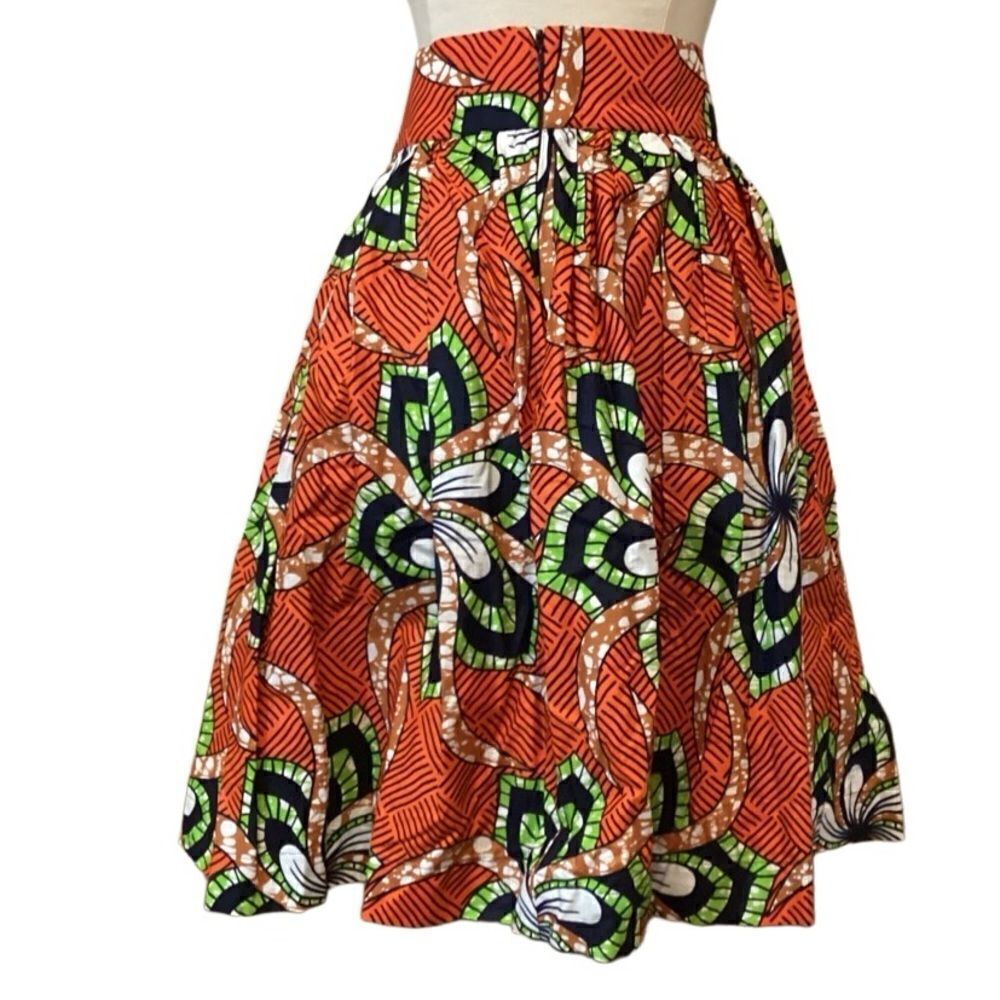 Handmade African Print Full Skirt pockets M - Picture 6 of 6